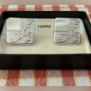 Swank Cufflinks Silver Tone Square